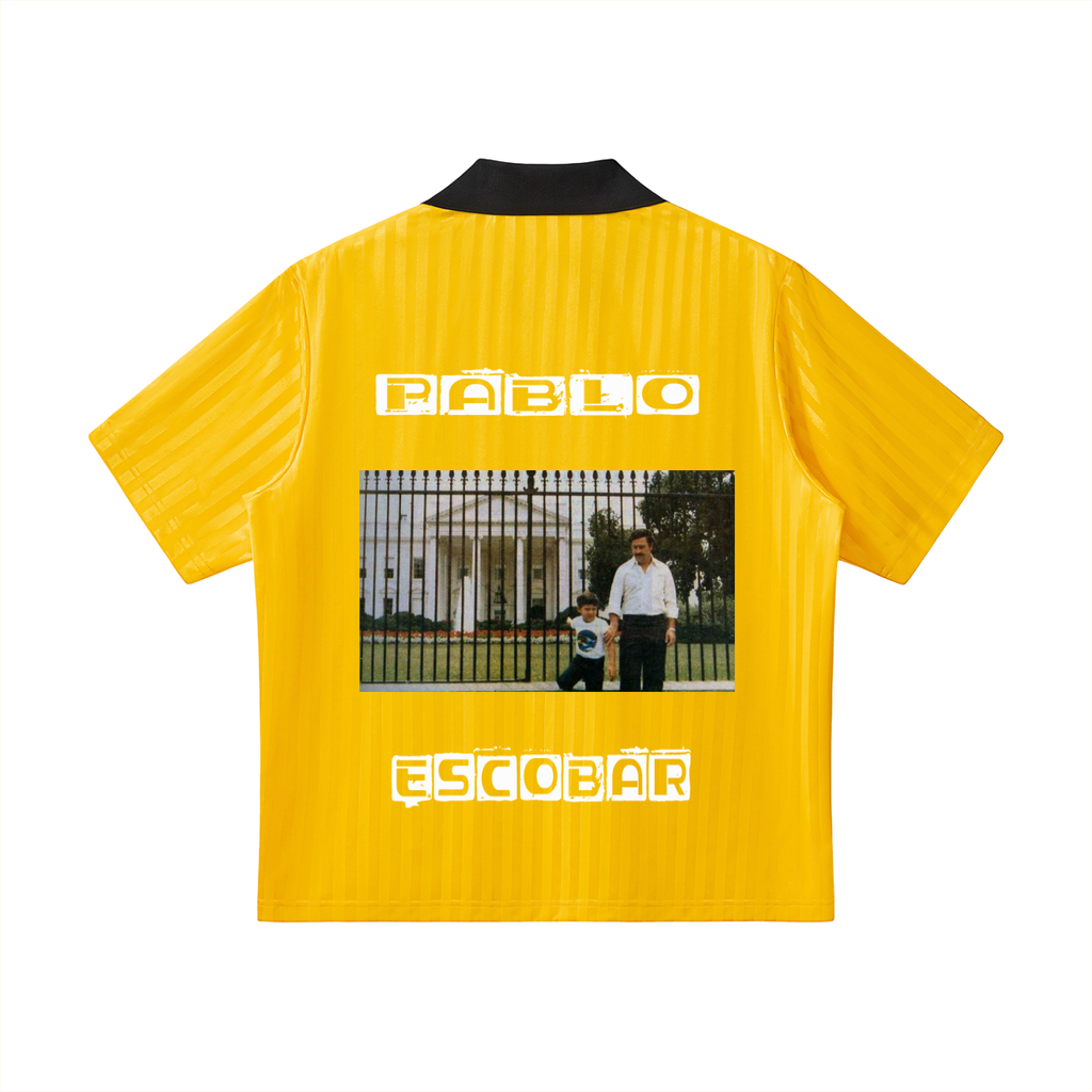 Contrast Collar Striped Soccer Jersey