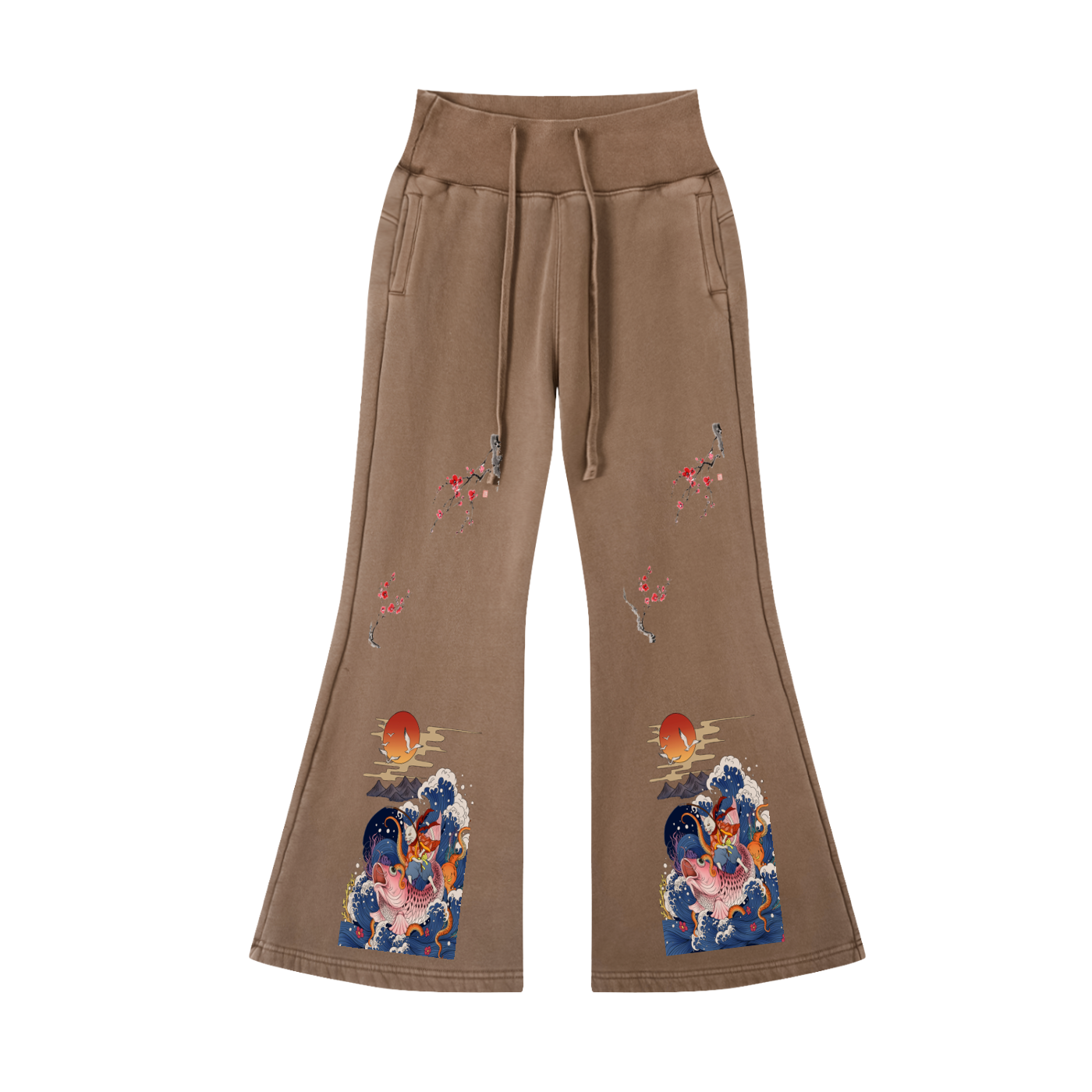 Vintage Washed Flared Fleece Pants