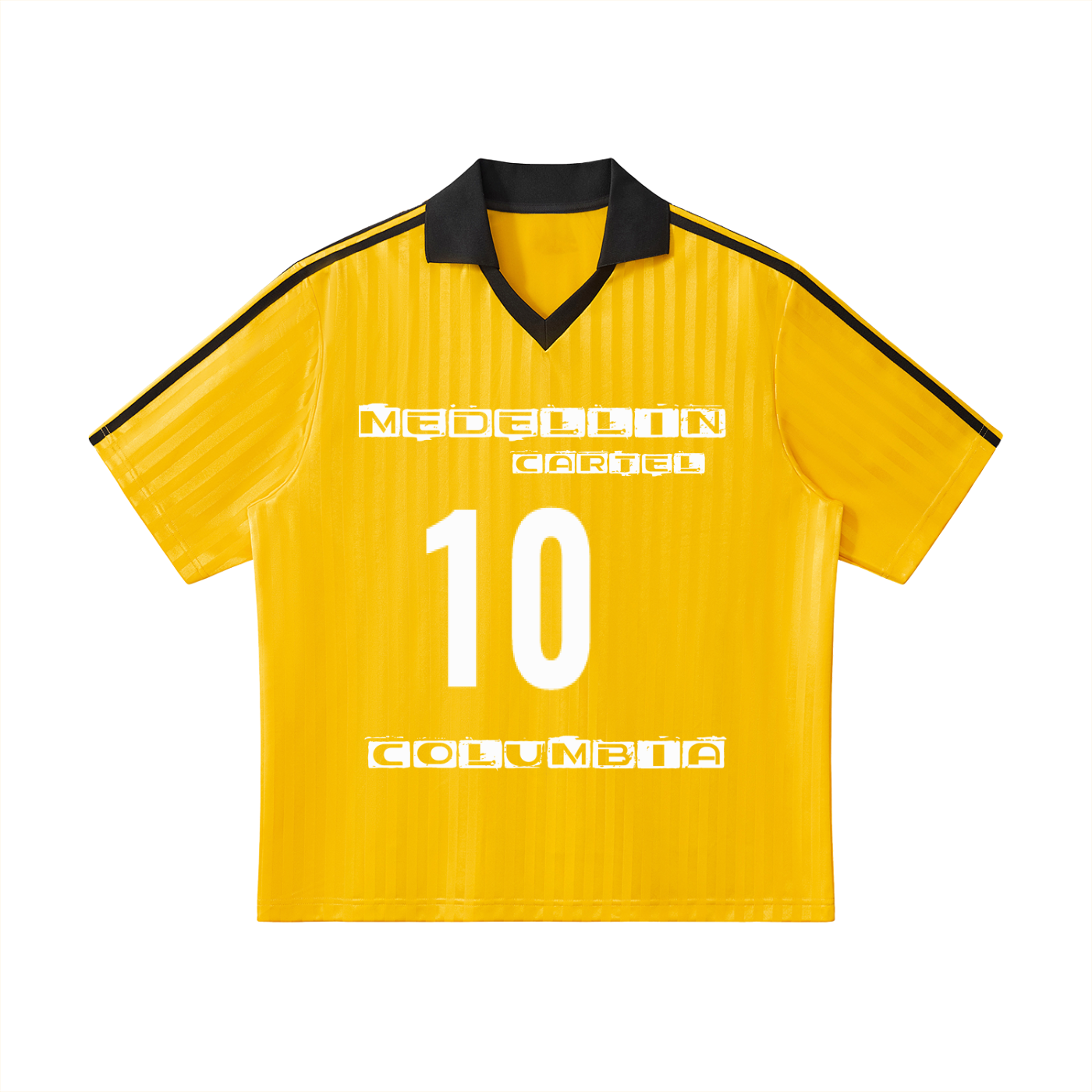 Contrast Collar Striped Soccer Jersey