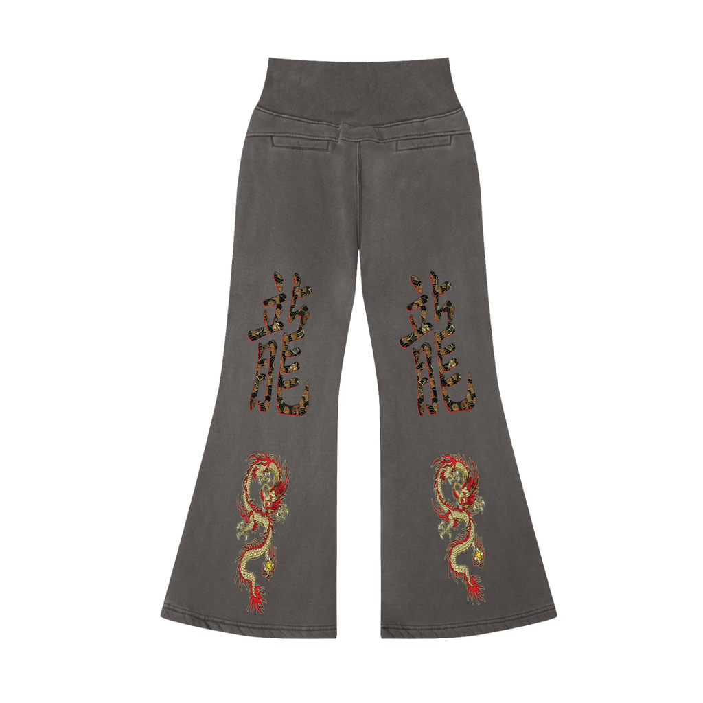 Vintage Washed Flared Fleece Pants