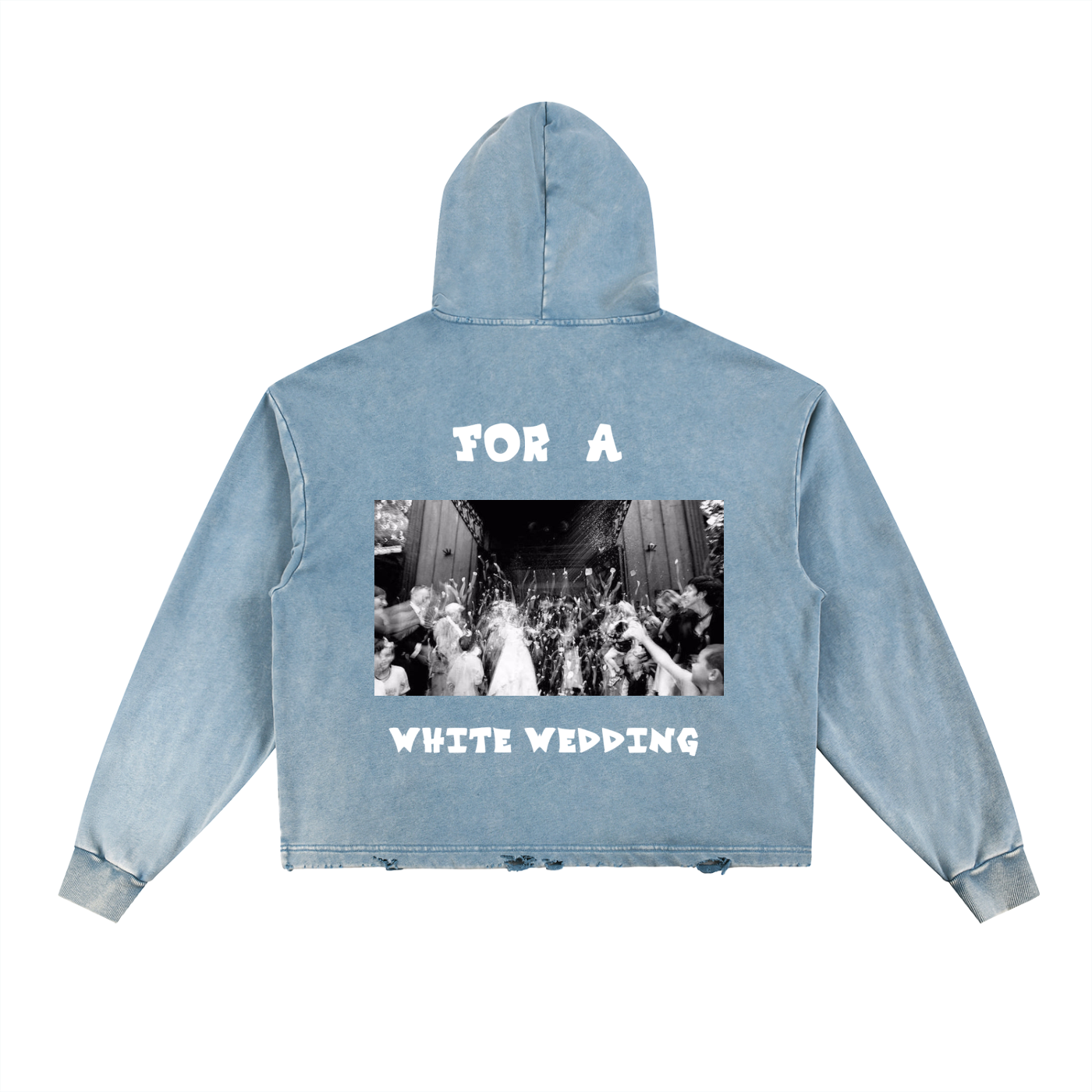 Vintage Washed Frayed-Hem Hoodie