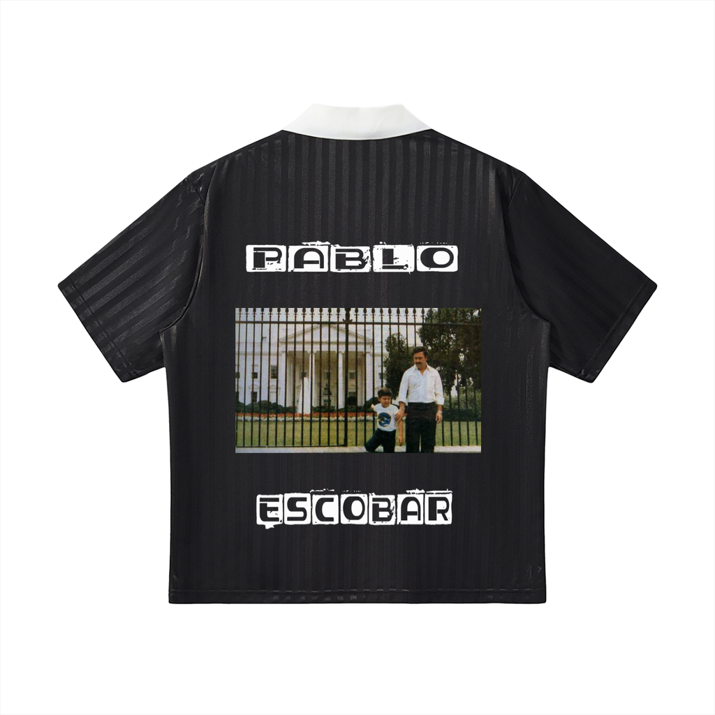 Contrast Collar Striped Soccer Jersey