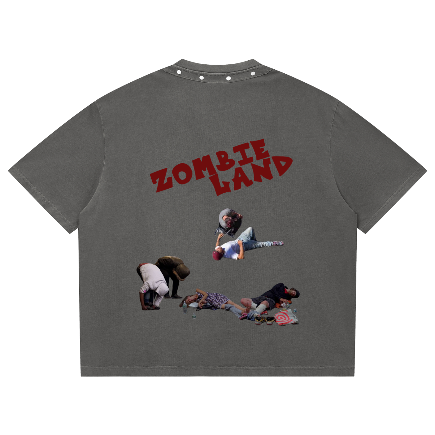 Unisex Washed Boxy Studded T-Shirt