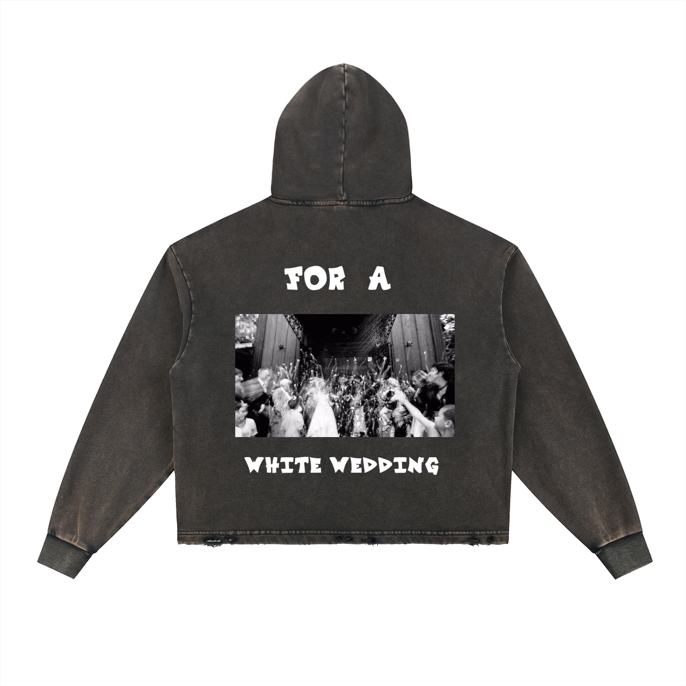 Vintage Washed Frayed-Hem Hoodie