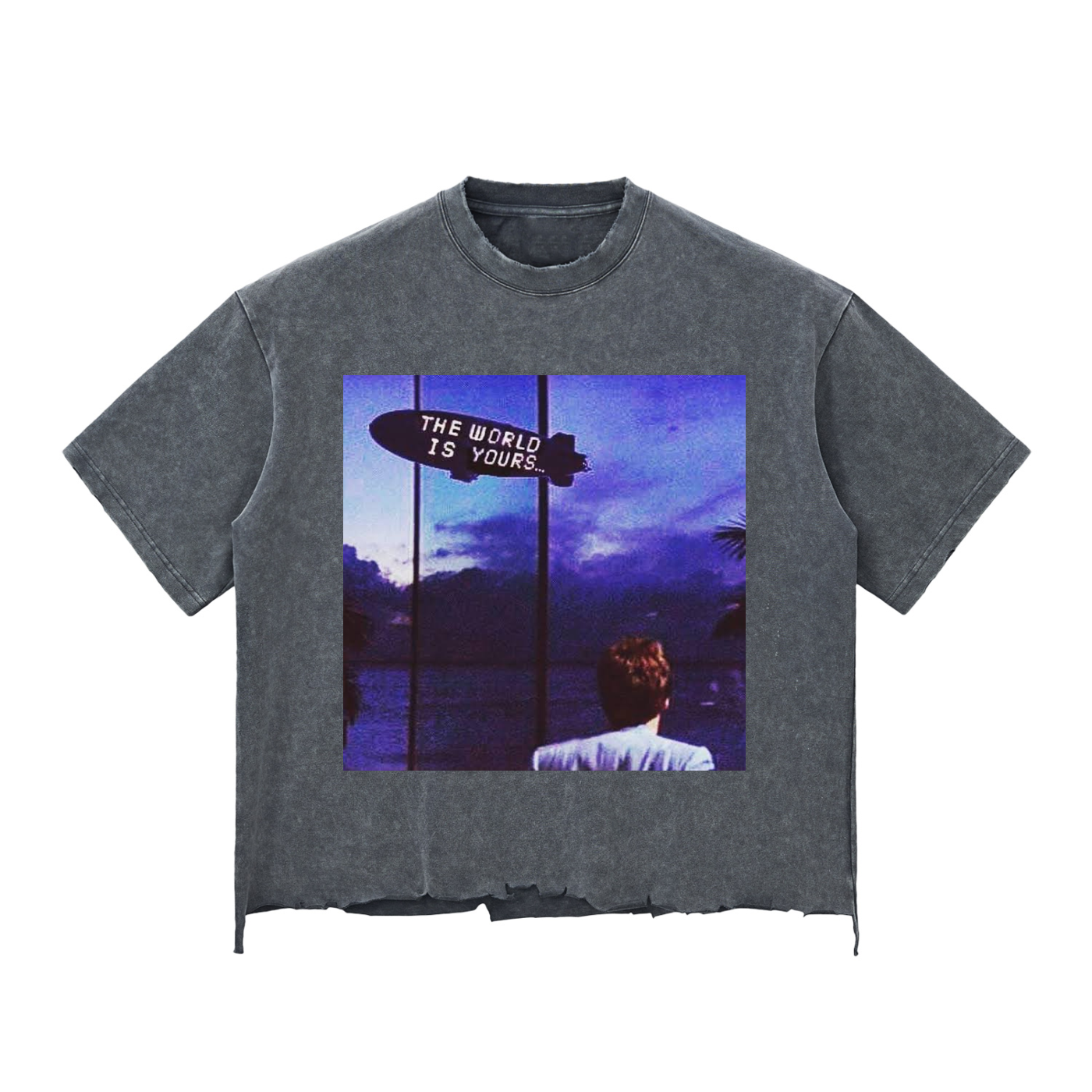 Snow Wash Raw-Hem Boxy T-shirt