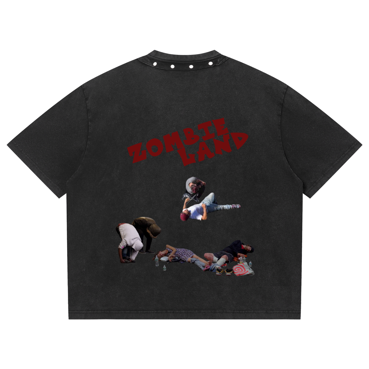 Unisex Washed Boxy Studded T-Shirt