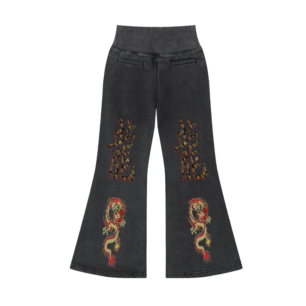 Vintage Washed Flared Fleece Pants