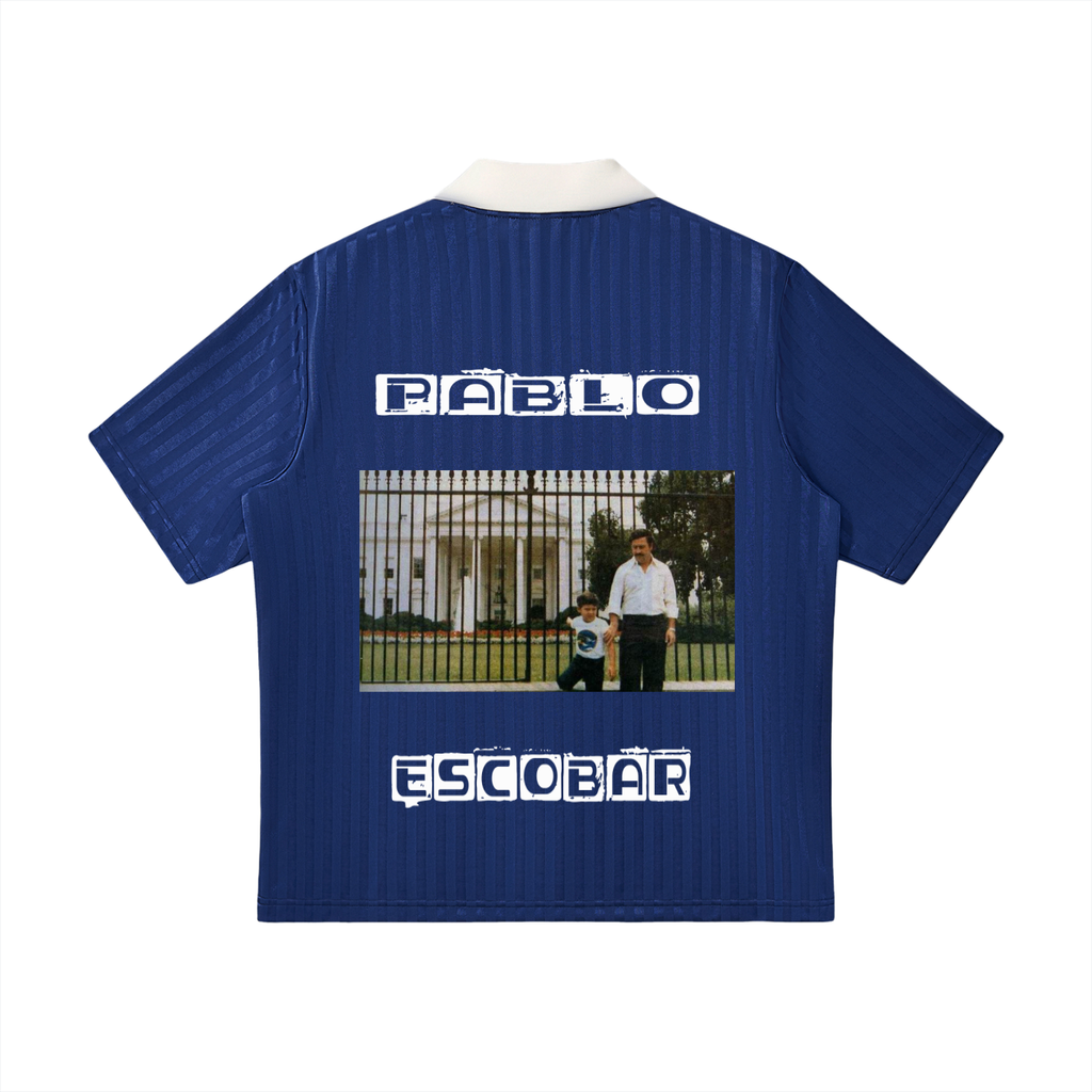 Contrast Collar Striped Soccer Jersey