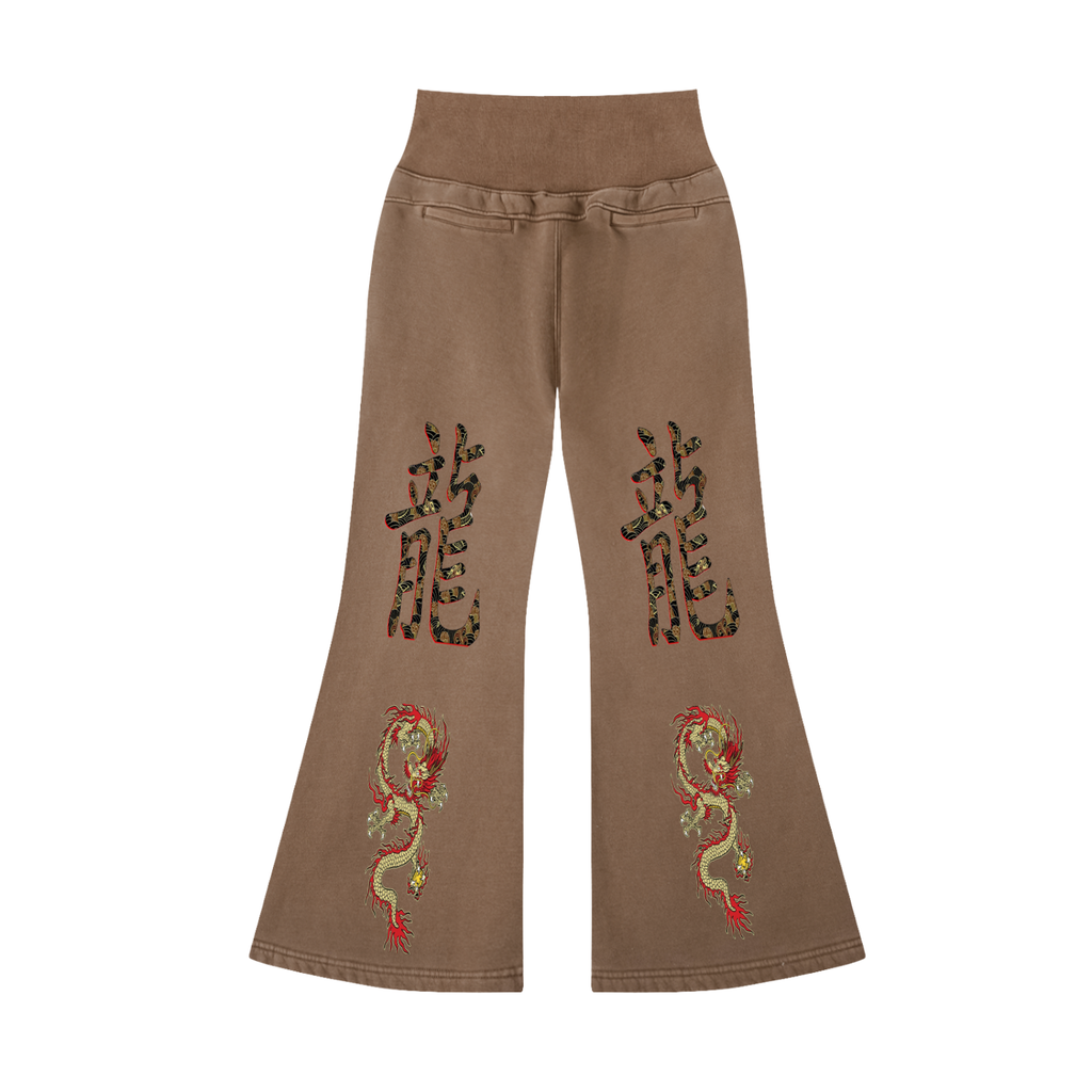 Vintage Washed Flared Fleece Pants
