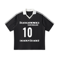 Contrast Collar Striped Soccer Jersey