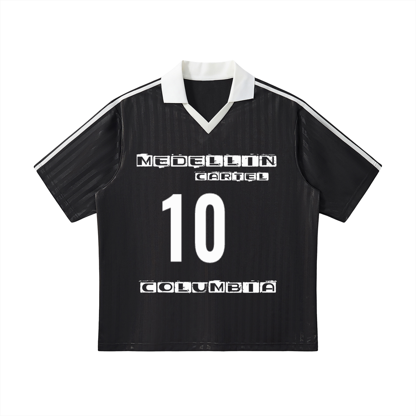 Contrast Collar Striped Soccer Jersey