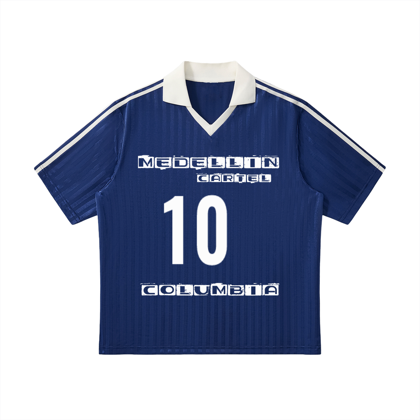 Contrast Collar Striped Soccer Jersey