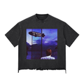 Snow Wash Raw-Hem Boxy T-shirt