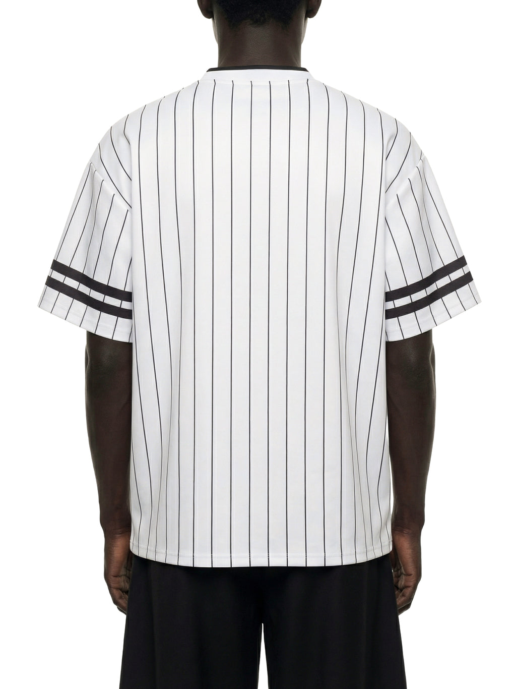 Unisex Striped Loose V-Neck T-Shirt